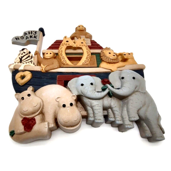 8 Pc Vintage Burwood Wall Decor Noah's Ark Monkey Zebra Giraffe Elephant Tigers - Picture 9 of 11